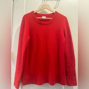 J. Crew Vibrant Red Crew Neck Sweater